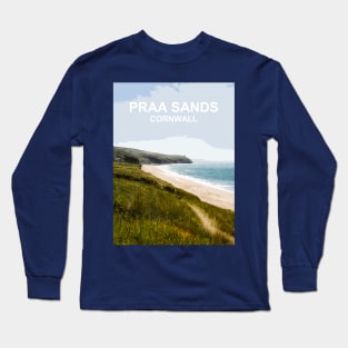 Praa Sands Cornwall. Cornish gift. Travel poster Long Sleeve T-Shirt